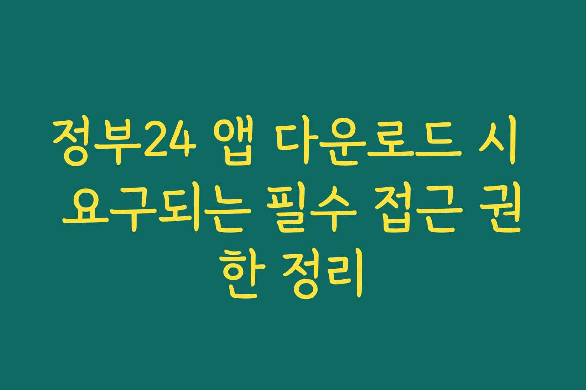 정부24 앱 다운로드 시 요구되는 필수 접근 권한 정리