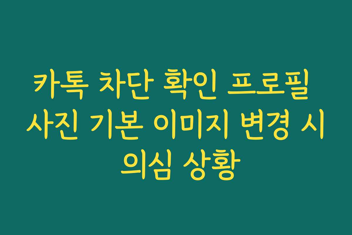 카톡 차단 확인 프로필 사진 기본 이미지 변경 시 의심 상황