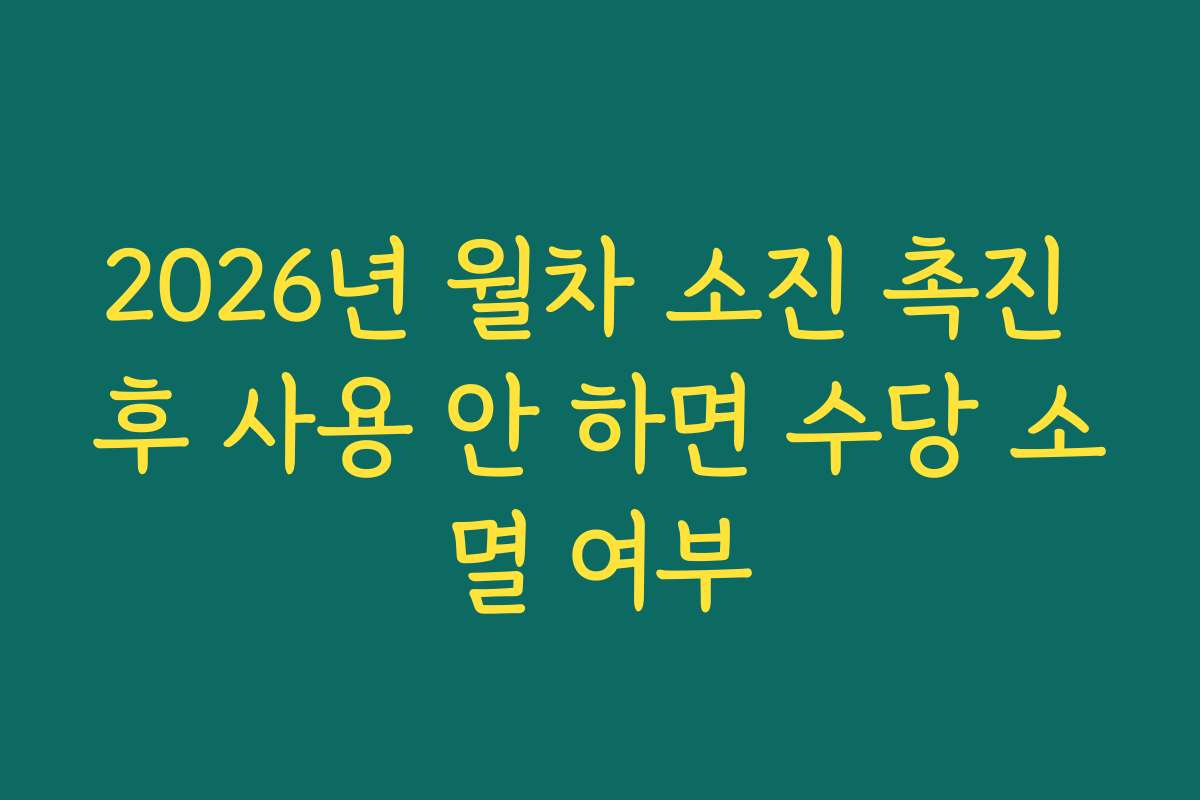 2026년 월차 소진 촉진 후 사용 안 하면 수당 소멸 여부 2026년 월차 소진 촉진 후 사용 안 하면 수당 소멸 여부