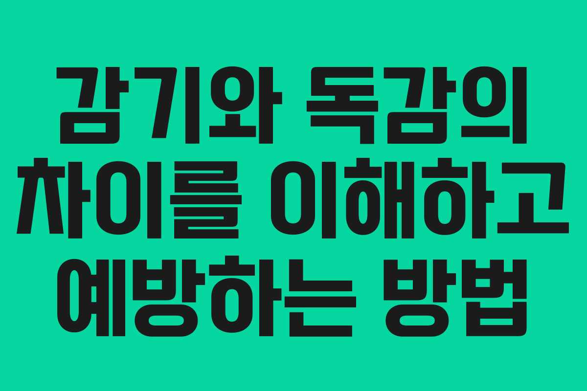 감기와 독감의 차이를 이해하고 예방하는 방법