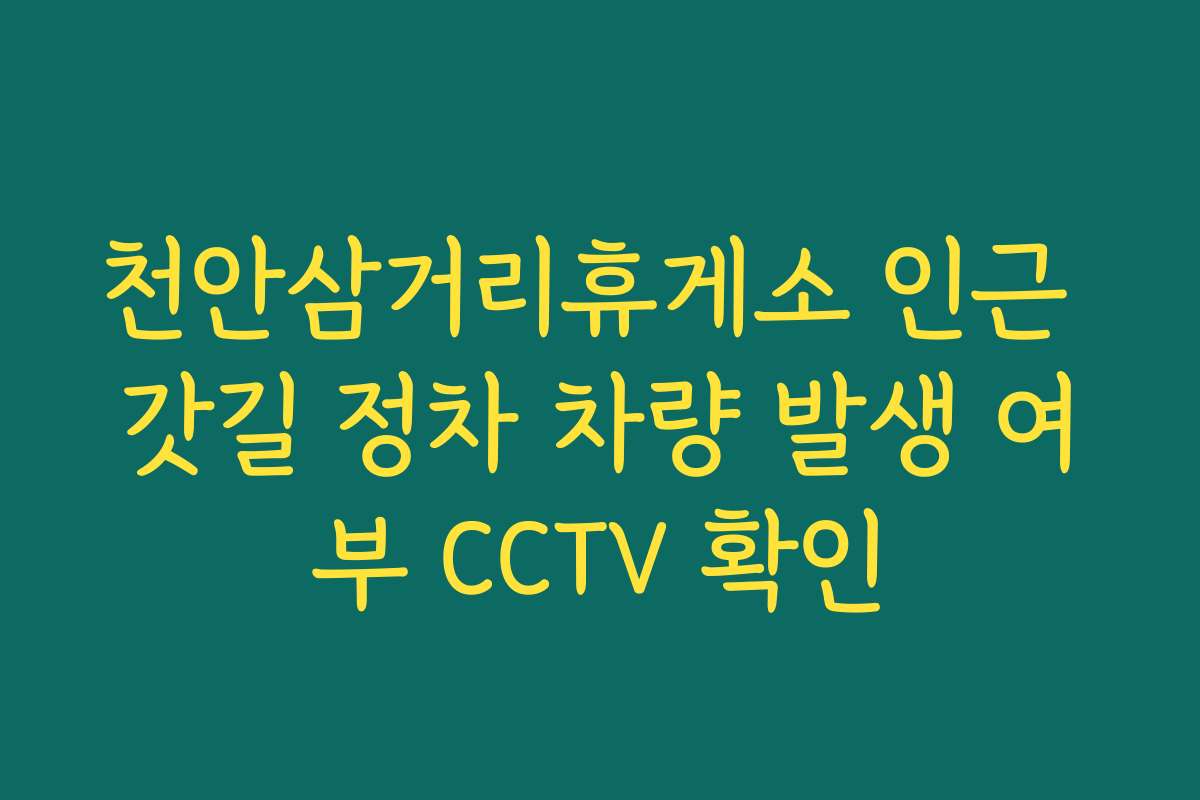 천안삼거리휴게소 인근 갓길 정차 차량 발생 여부 CCTV 확인