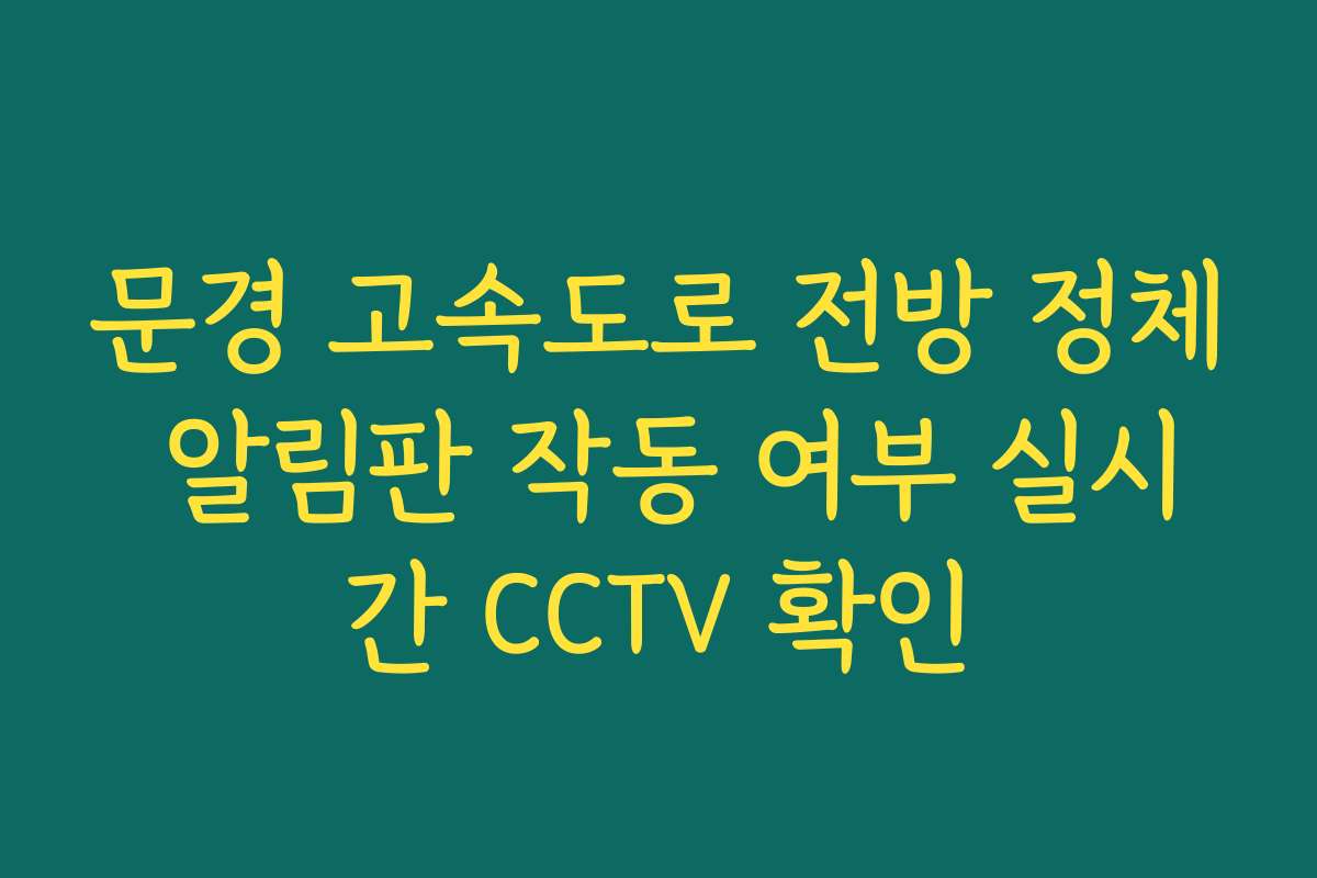 문경 고속도로 전방 정체 알림판 작동 여부 실시간 CCTV 확인 문경 고속도로 전방 정체 알림판 작동 여부 실시간 CCTV 확인
