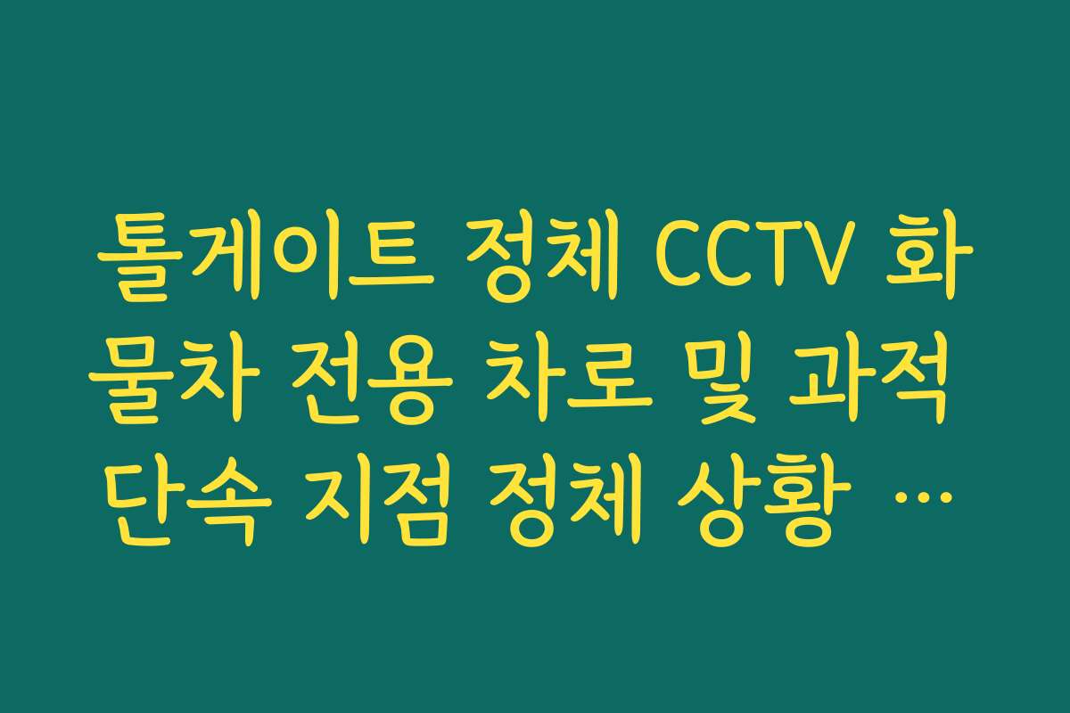 톨게이트 정체 CCTV 화물차 전용 차로 및 과적 단속 지점 정체 상황 확인