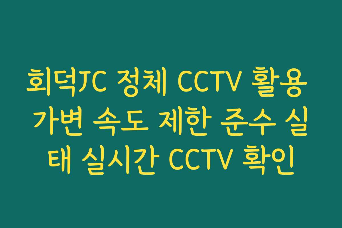 회덕JC 정체 CCTV 활용 가변 속도 제한 준수 실태 실시간 CCTV 확인 회덕JC 정체 CCTV 활용 가변 속도 제한 준수 실태 실시간 CCTV 확인