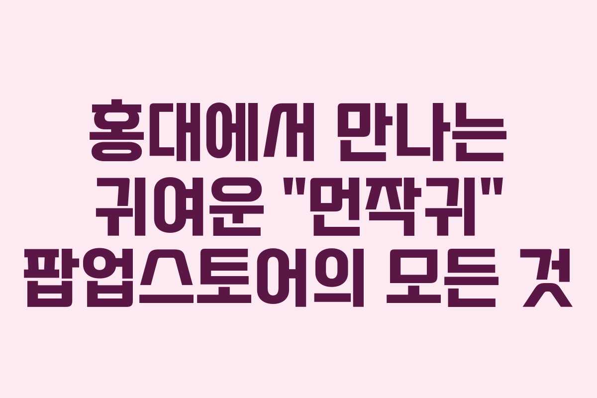 홍대에서 만나는 귀여운 “먼작귀” 팝업스토어의 모든 것 홍대에서 만나는 귀여운 “먼작귀” 팝업스토어의 모든 것