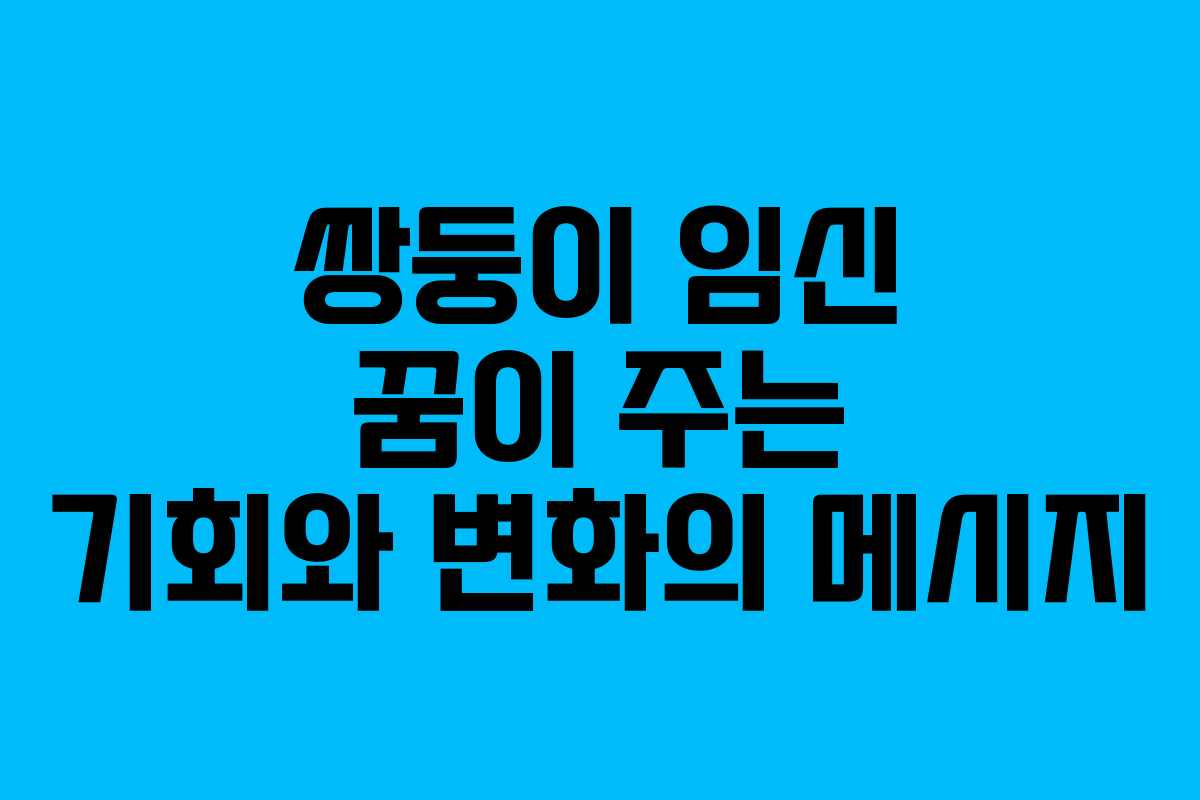 쌍둥이 임신 꿈이 주는 기회와 변화의 메시지