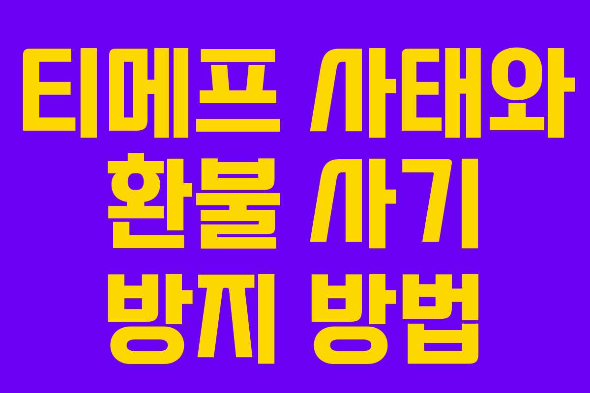 티메프 사태와 환불 사기 방지 방법 티메프 사태와 환불 사기 방지 방법