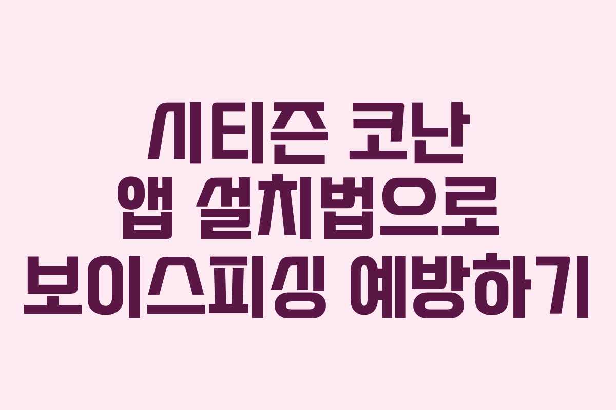 시티즌 코난 앱 설치법으로 보이스피싱 예방하기