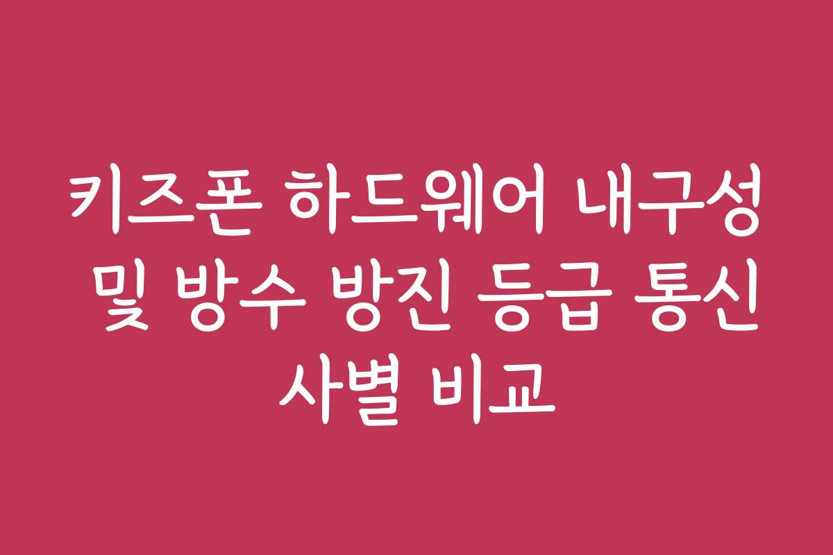 키즈폰 하드웨어 내구성 및 방수 방진 등급 통신사별 비교