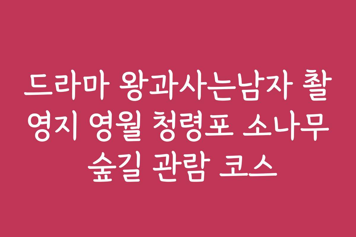 드라마 왕과사는남자 촬영지 영월 청령포 소나무 숲길 관람 코스