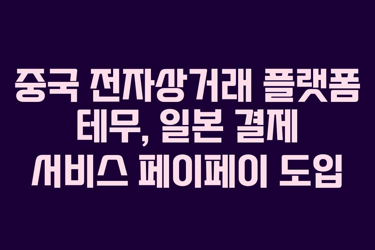 중국 전자상거래 플랫폼 테무, 일본 결제 서비스 페이페이 도입