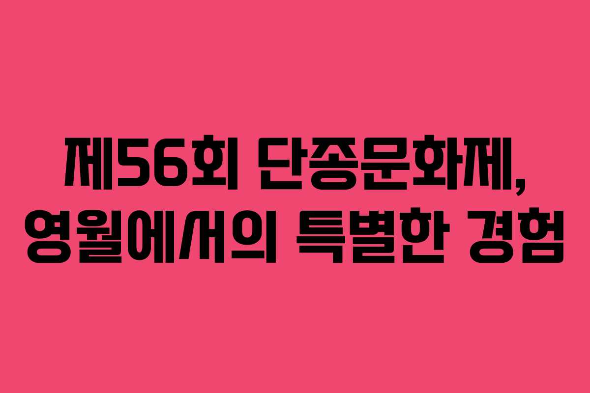 제56회 단종문화제, 영월에서의 특별한 경험