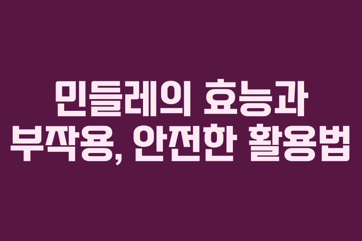 민들레의 효능과 부작용, 안전한 활용법