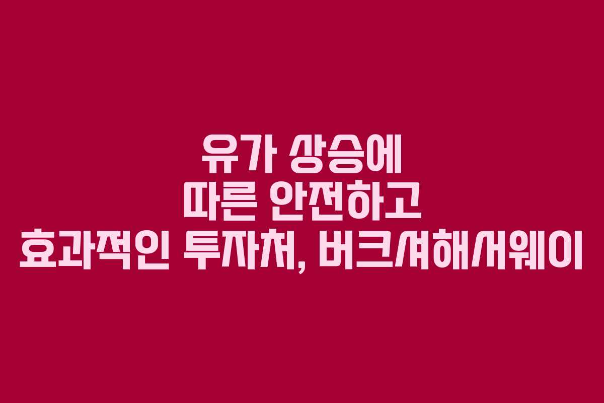 유가 상승에 따른 안전하고 효과적인 투자처, 버크셔해서웨이