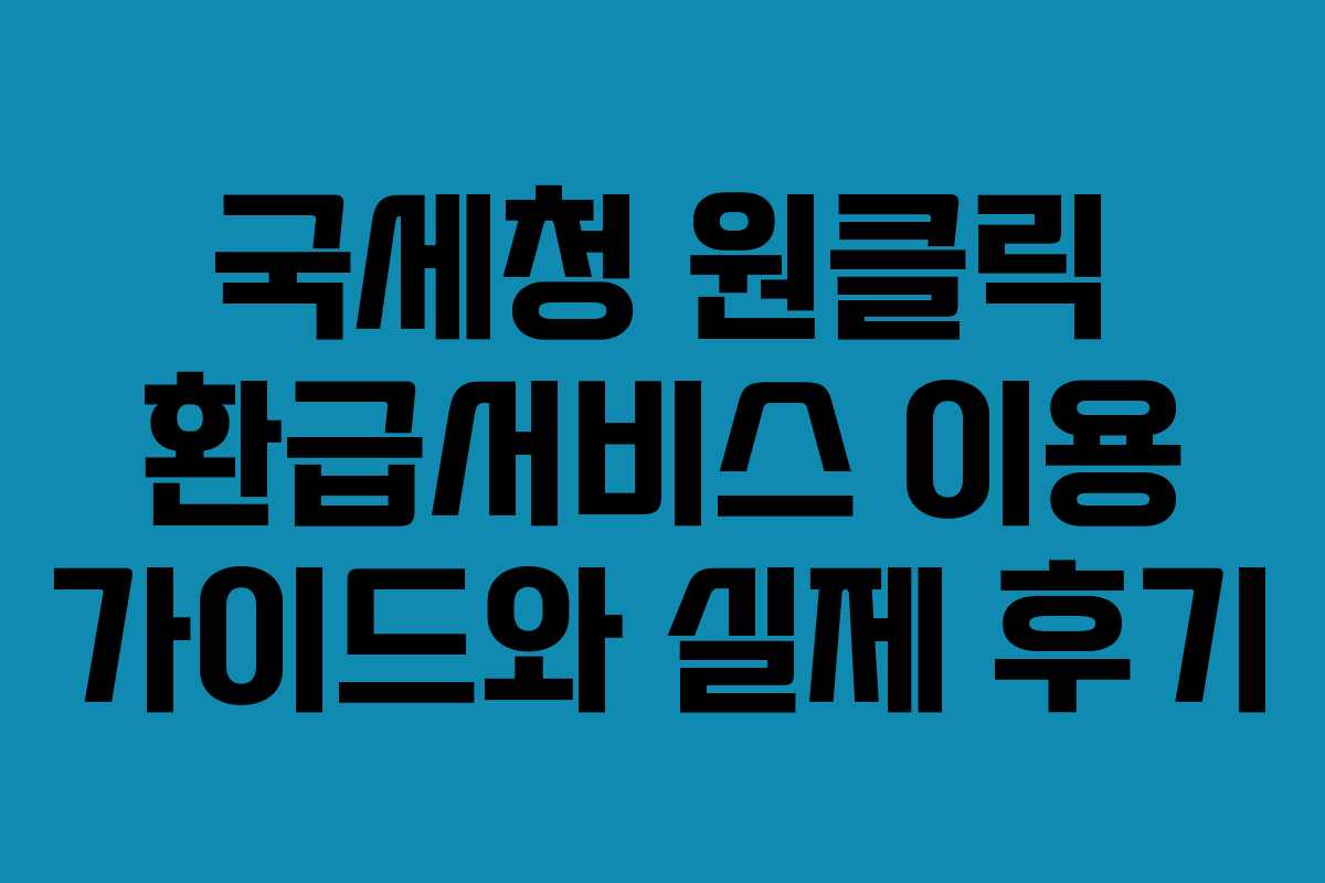 국세청 원클릭 환급서비스 이용 가이드와 실제 후기 국세청 원클릭 환급서비스 이용 가이드와 실제 후기