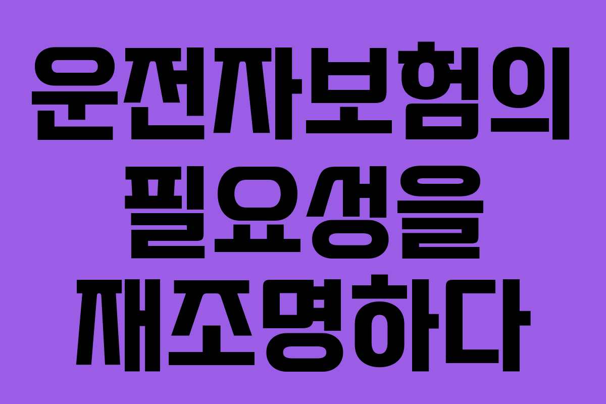 운전자보험의 필요성을 재조명하다