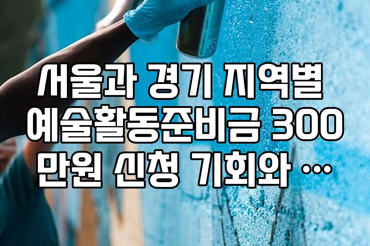 서울과 경기 지역별 예술활동준비금 300만원 신청 기회와 경쟁률 분석 자료