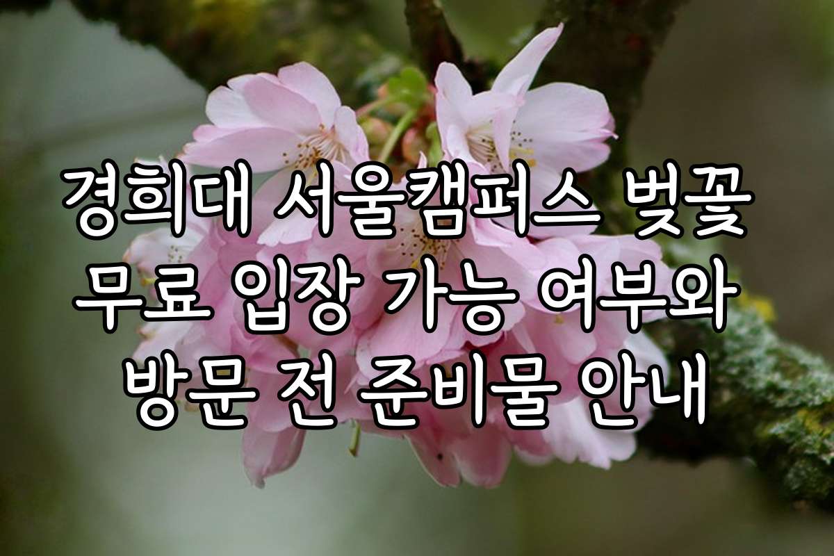 경희대 서울캠퍼스 벚꽃 무료 입장 가능 여부와 방문 전 준비물 안내