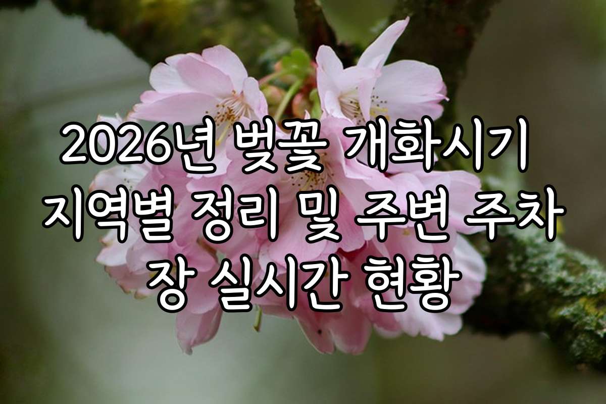 2026년 벚꽃 개화시기 지역별 정리 및 주변 주차장 실시간 현황