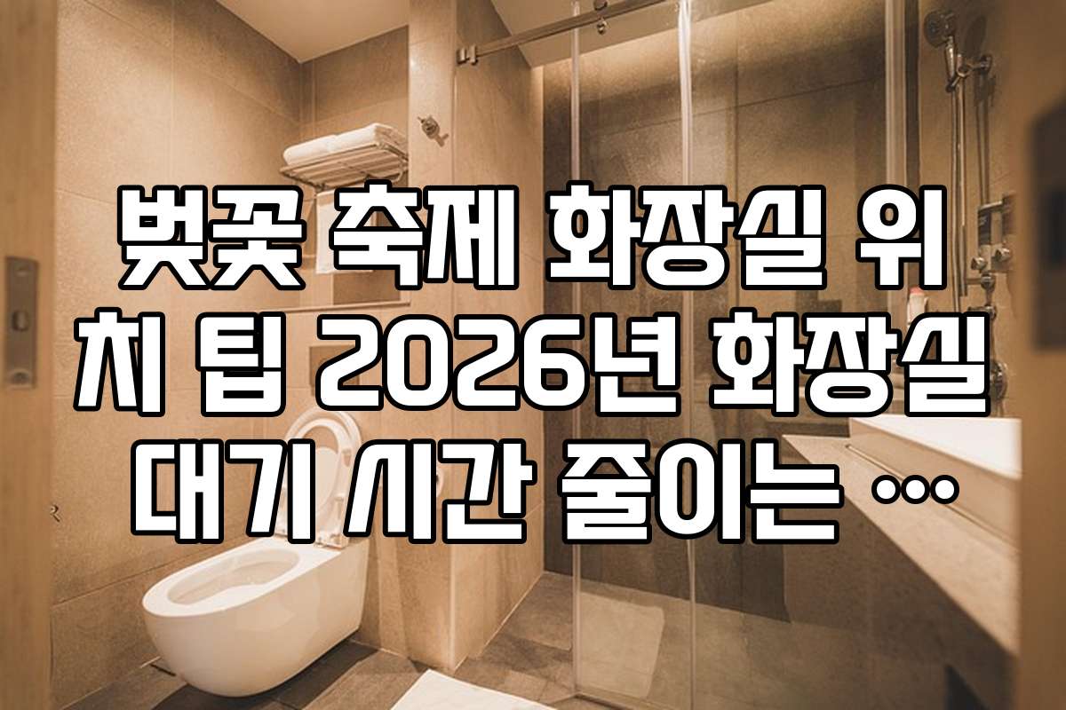 벚꽃 축제 화장실 위치 팁 2026년 화장실 대기 시간 줄이는 실시간 앱 정보