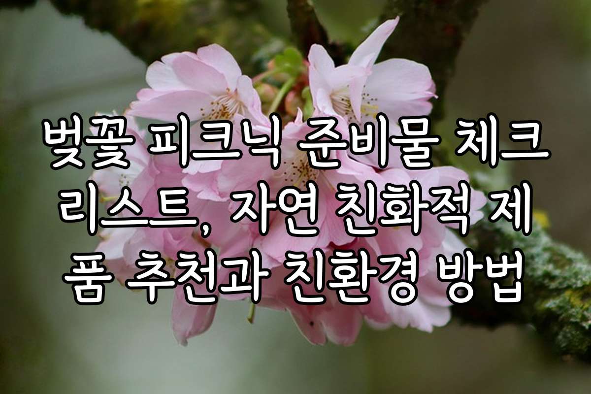 벚꽃 피크닉 준비물 체크리스트, 자연 친화적 제품 추천과 친환경 방법