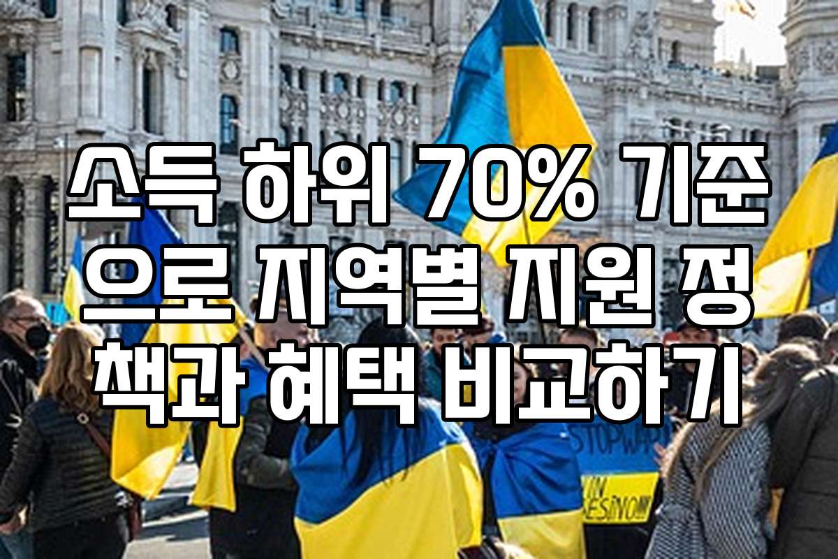 소득 하위 70% 기준으로 지역별 지원 정책과 혜택 비교하기