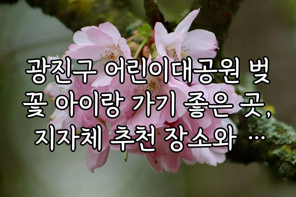 광진구 어린이대공원 벚꽃 아이랑 가기 좋은 곳, 지자체 추천 장소와 이벤트 정보