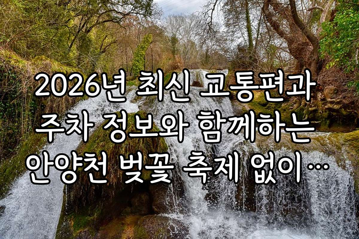 2026년 최신 교통편과 주차 정보와 함께하는 안양천 벚꽃 축제 없이 한적하게 즐기는 법