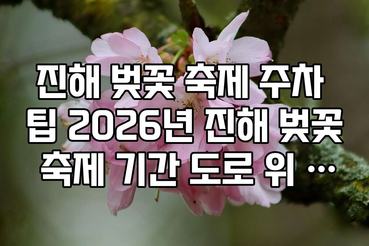 진해 벚꽃 축제 주차 팁 2026년 진해 벚꽃 축제 기간 도로 위 정차 금지