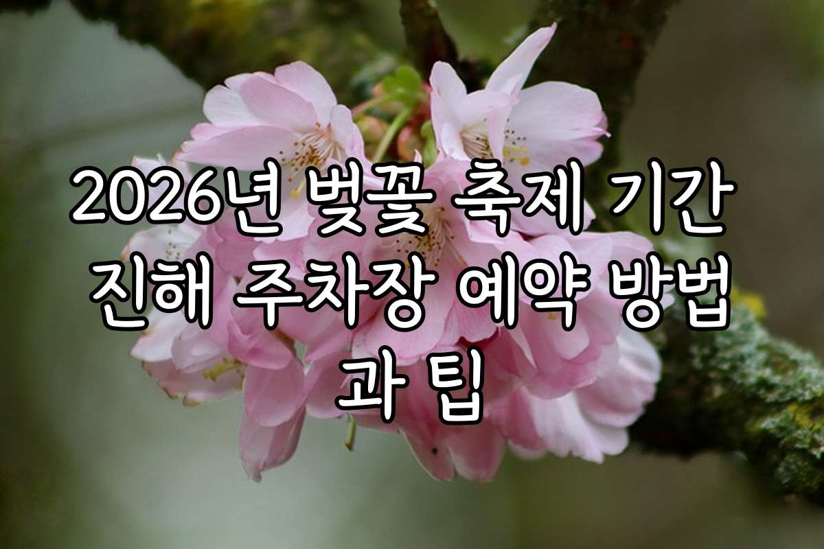 2026년 벚꽃 축제 기간 진해 주차장 예약 방법과 팁 2026년 벚꽃 축제 기간 진해 주차장 예약 방법과 팁