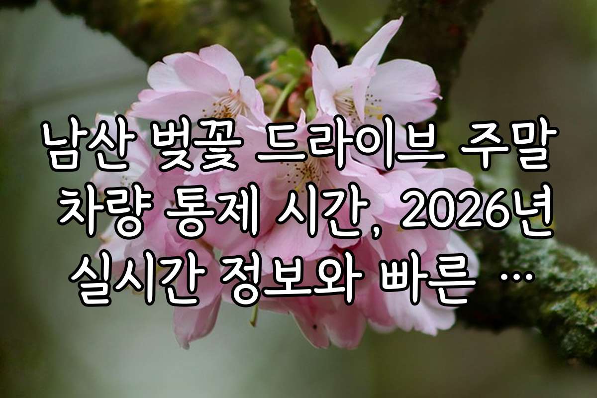 남산 벚꽃 드라이브 주말 차량 통제 시간, 2026년 실시간 정보와 빠른 체크포인트