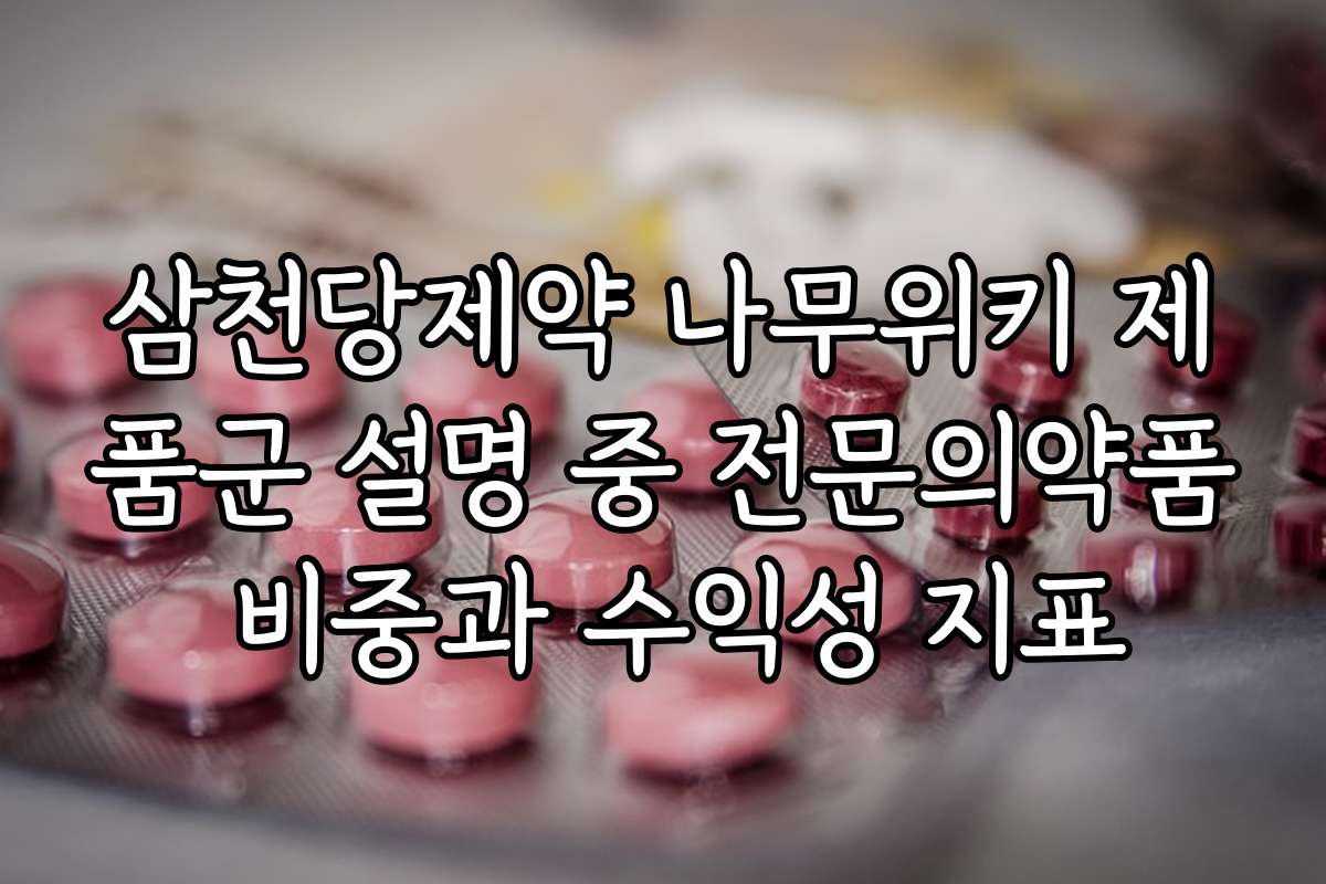 삼천당제약 나무위키 제품군 설명 중 전문의약품 비중과 수익성 지표 삼천당제약 나무위키 제품군 설명 중 전문의약품 비중과 수익성 지표