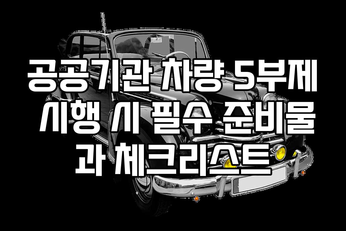 공공기관 차량 5부제 시행 시 필수 준비물과 체크리스트