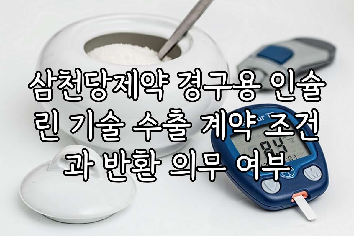 삼천당제약 경구용 인슐린 기술 수출 계약 조건과 반환 의무 여부