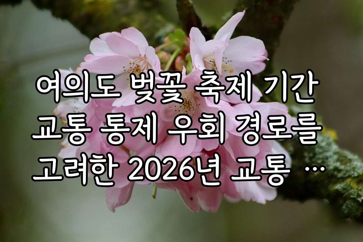 여의도 벚꽃 축제 기간 교통 통제 우회 경로를 고려한 2026년 교통 정책 전망