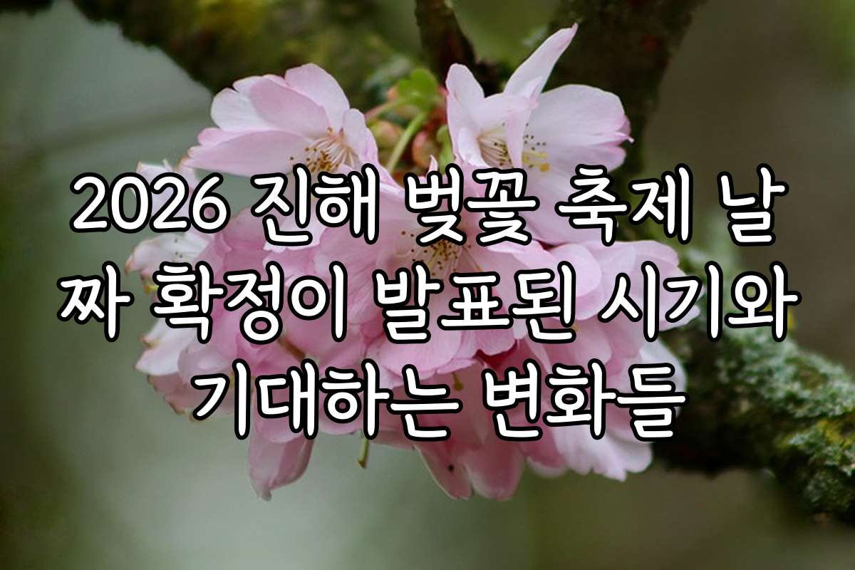 2026 진해 벚꽃 축제 날짜 확정이 발표된 시기와 기대하는 변화들