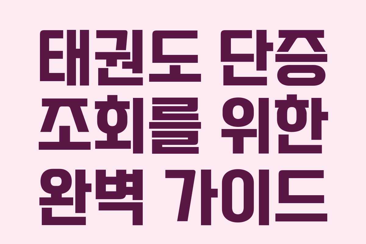 태권도 단증 조회를 위한 완벽 가이드