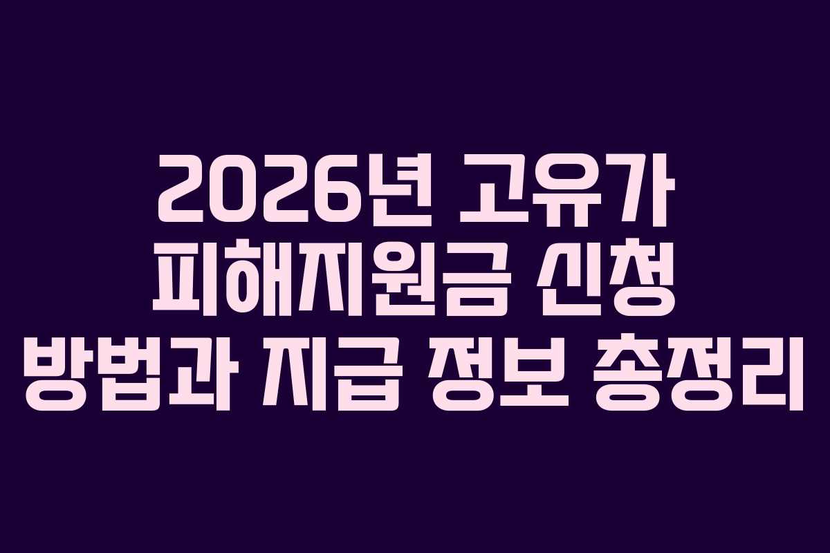 2026년 고유가 피해지원금 신청 방법과 지급 정보 총정리 2026년 고유가 피해지원금 신청 방법과 지급 정보 총정리
