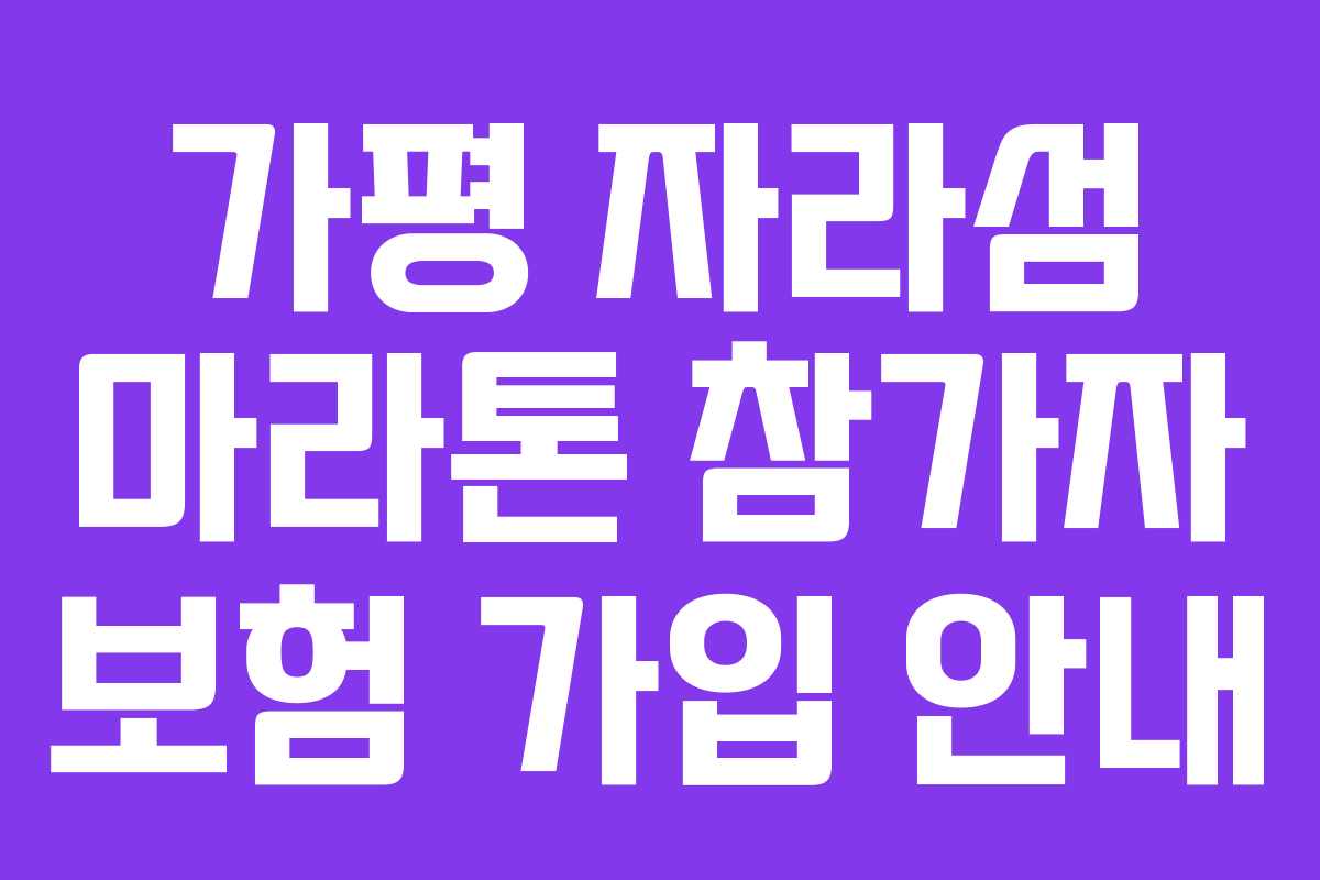가평 자라섬 마라톤 참가자 보험 가입 안내