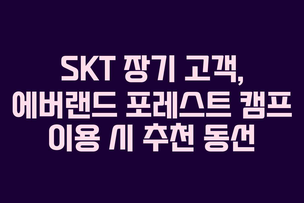 SKT 장기 고객, 에버랜드 포레스트 캠프 이용 시 추천 동선