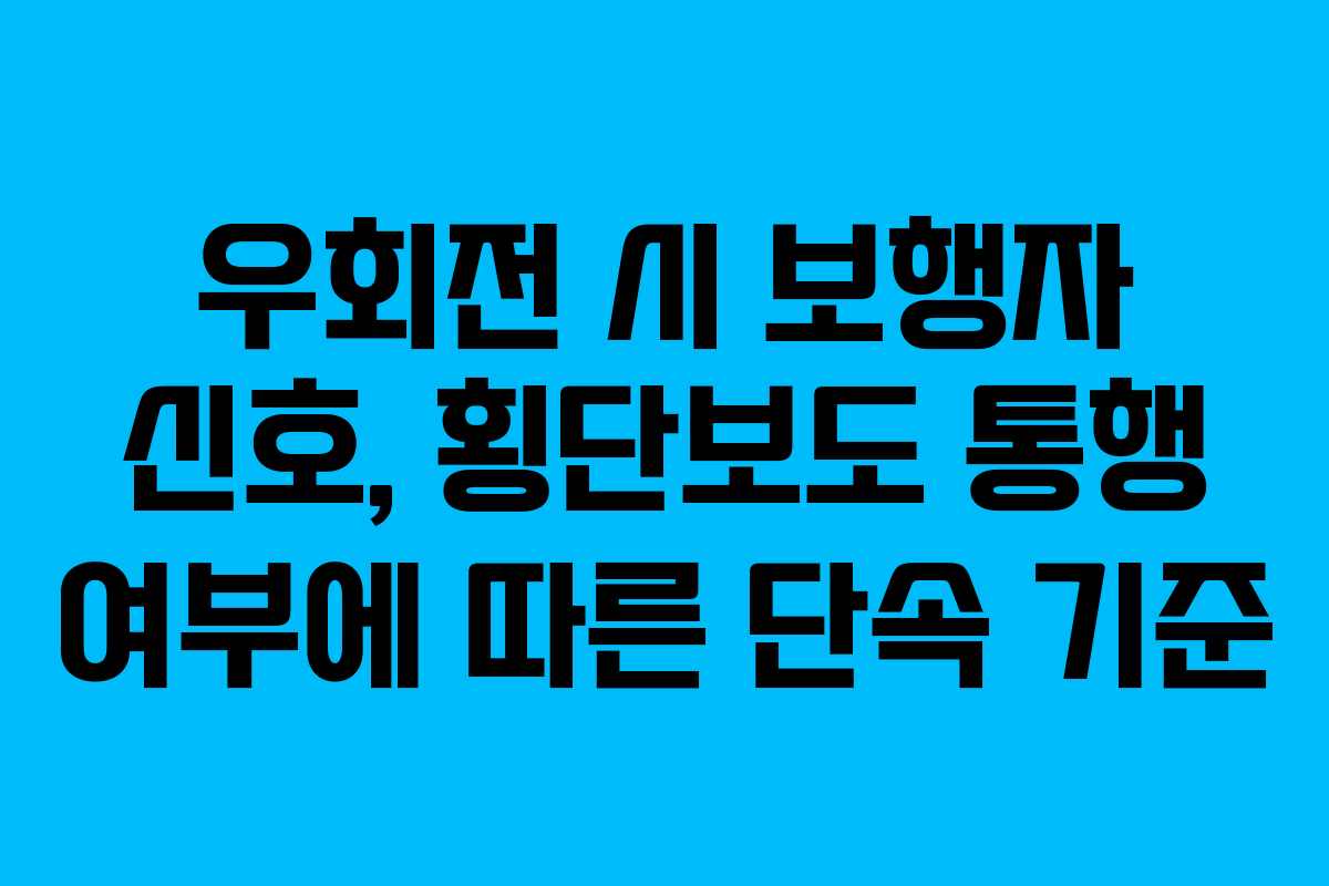 우회전 시 보행자 신호, 횡단보도 통행 여부에 따른 단속 기준