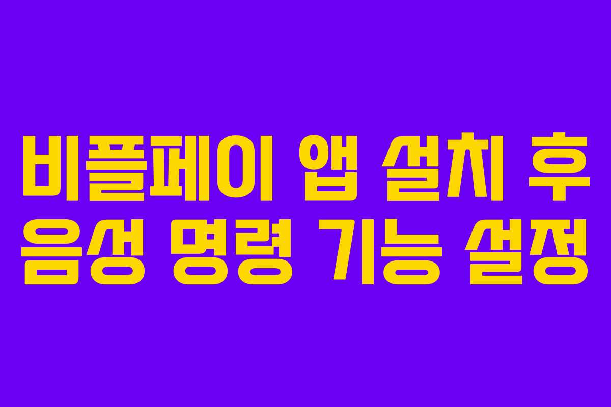 비플페이 앱 설치 후 음성 명령 기능 설정