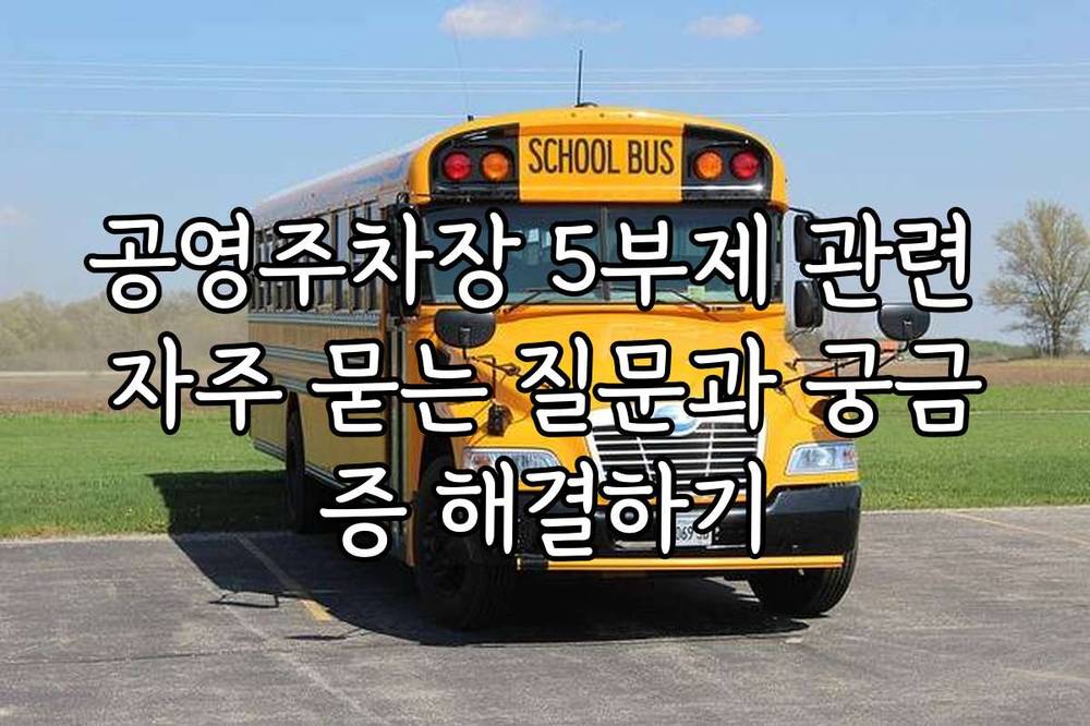 공영주차장 5부제 관련 자주 묻는 질문과 궁금증 해결하기