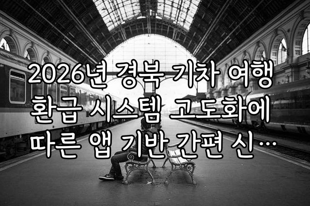2026년 경북 기차 여행 환급 시스템 고도화에 따른 앱 기반 간편 신청법