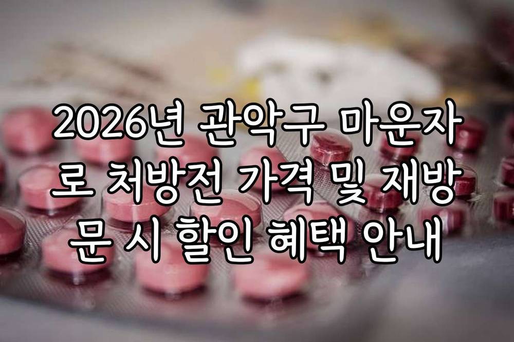 2026년 관악구 마운자로 처방전 가격 및 재방문 시 할인 혜택 안내