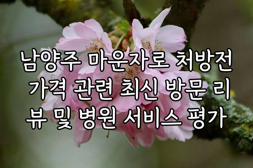 남양주 마운자로 처방전 가격 관련 최신 방문 리뷰 및 병원 서비스 평가