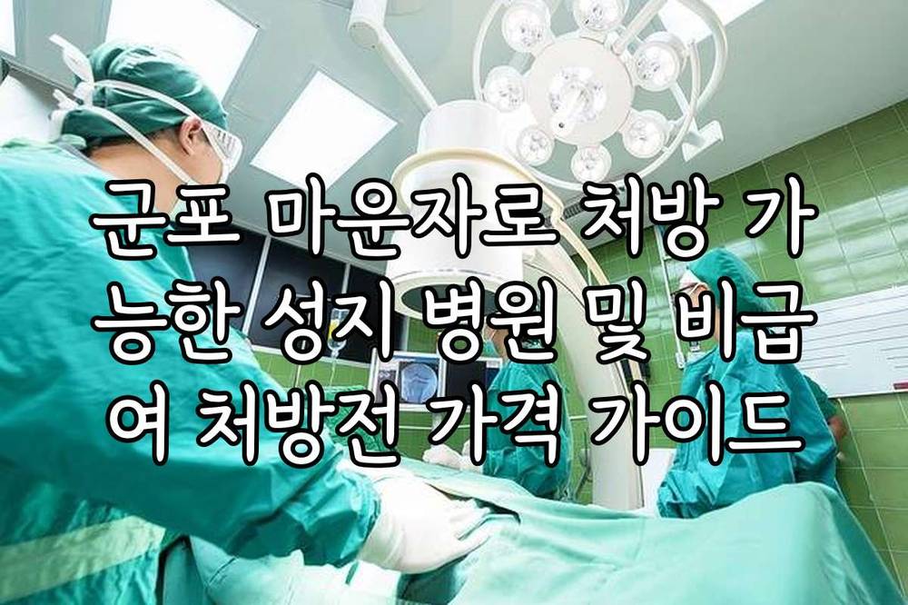군포 마운자로 처방 가능한 성지 병원 및 비급여 처방전 가격 가이드