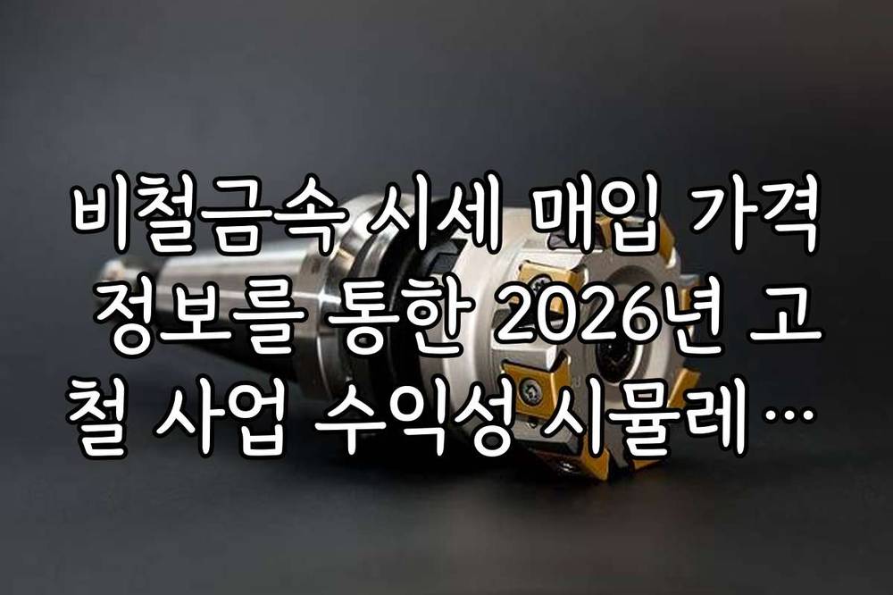 비철금속 시세 매입 가격 정보를 통한 2026년 고철 사업 수익성 시뮬레이션
