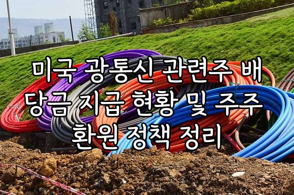 미국 광통신 관련주 배당금 지급 현황 및 주주 환원 정책 정리
