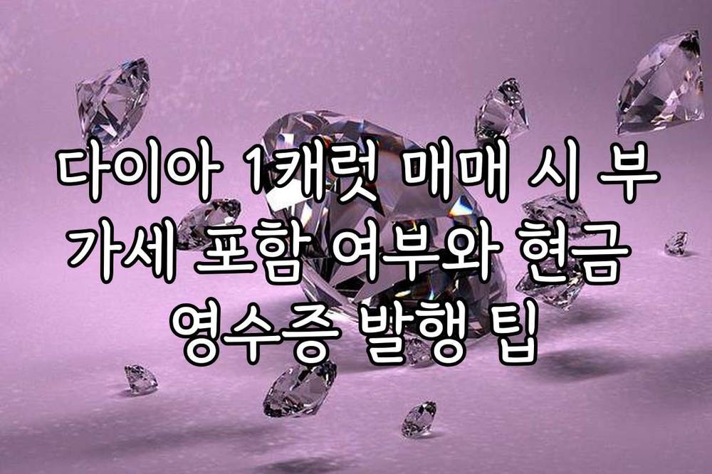다이아 1캐럿 매매 시 부가세 포함 여부와 현금 영수증 발행 팁